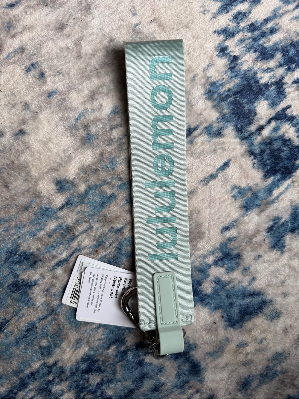 lululemon athletica Mint Green Logo Wrist Key Strap